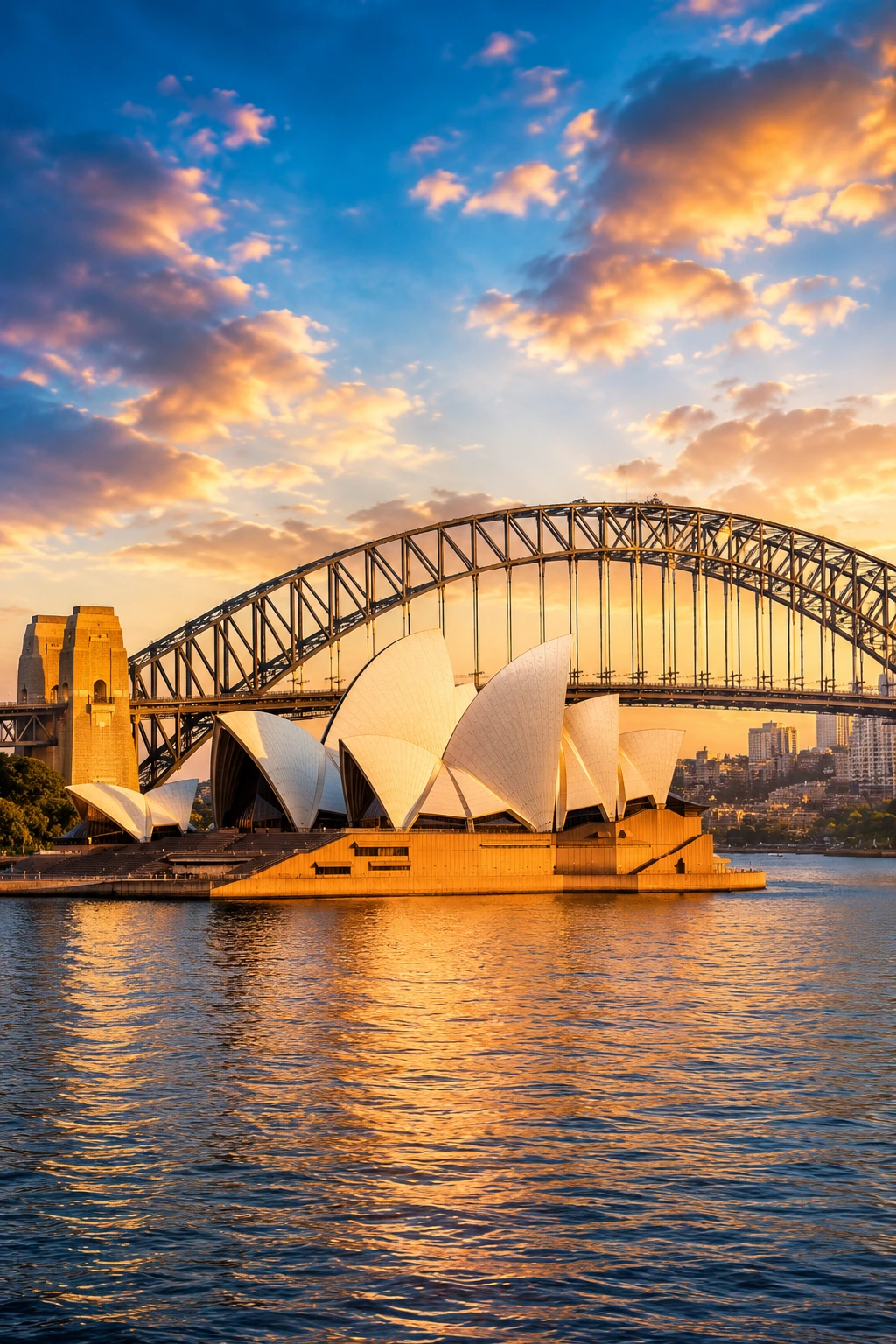 Sydney Opera House and Harbour Bridge representing Australia