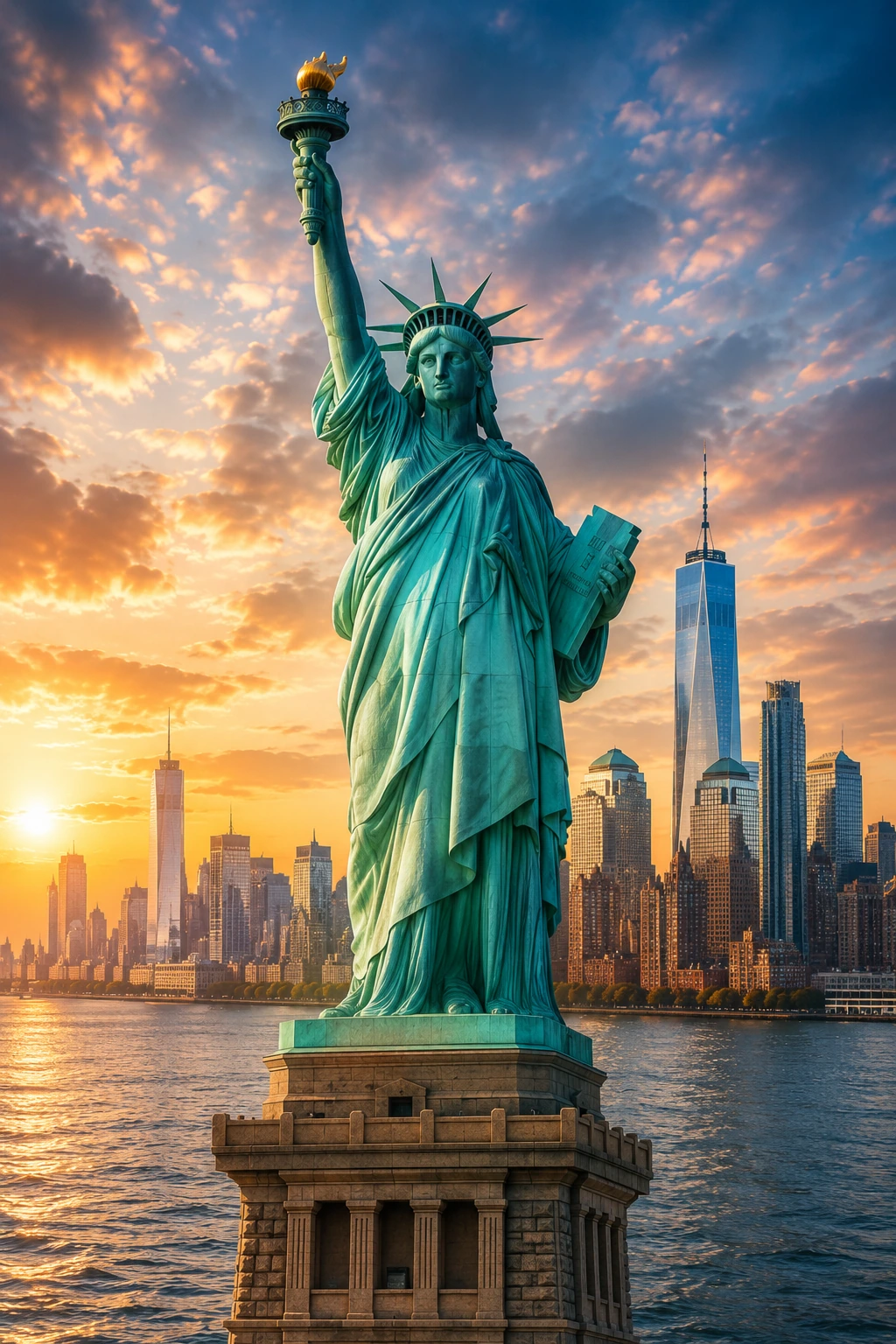Statue of Liberty and New York skyline representing the USA